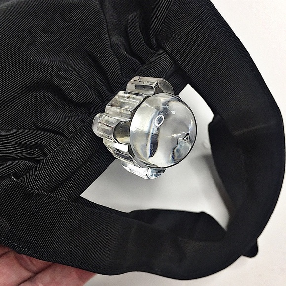 VINTAGE Black Faille Evening Bag - Picture 1 of 8